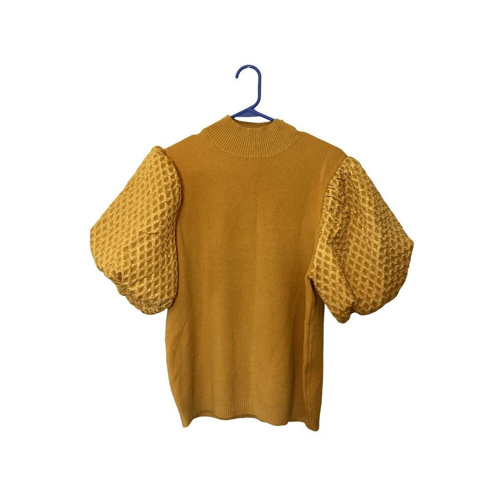 Vintage Gold Top With Puffy Sleeves - size M